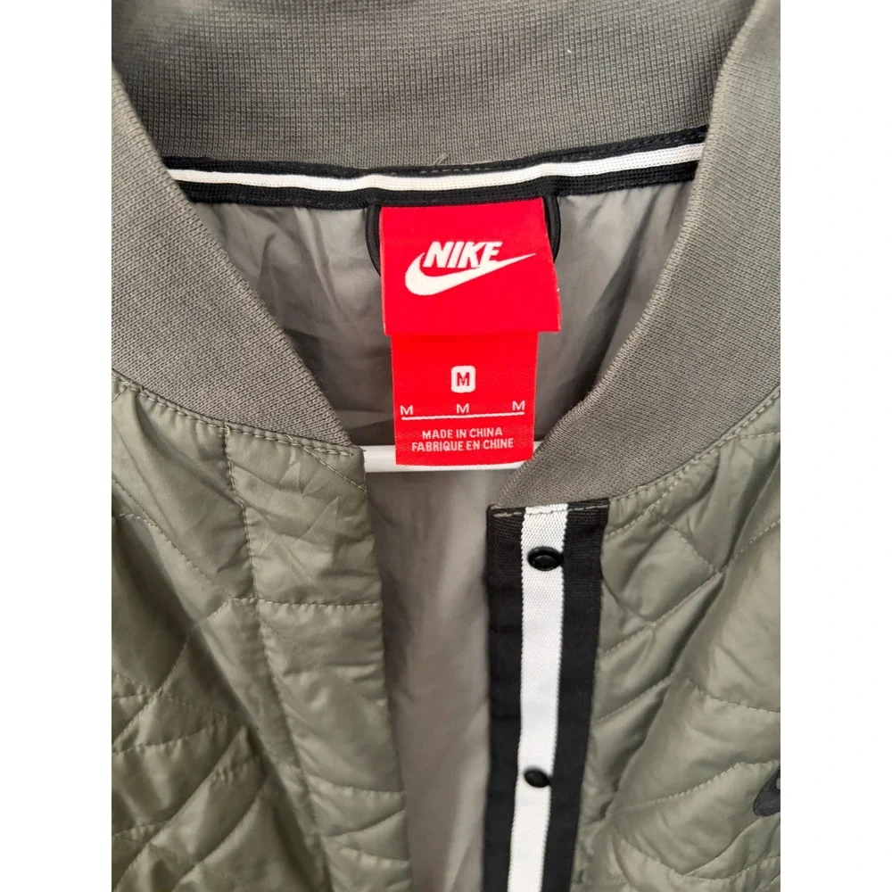 Nike Sportswear Quilted Primaloft Bomber Jacket Olive Green Women's Medium